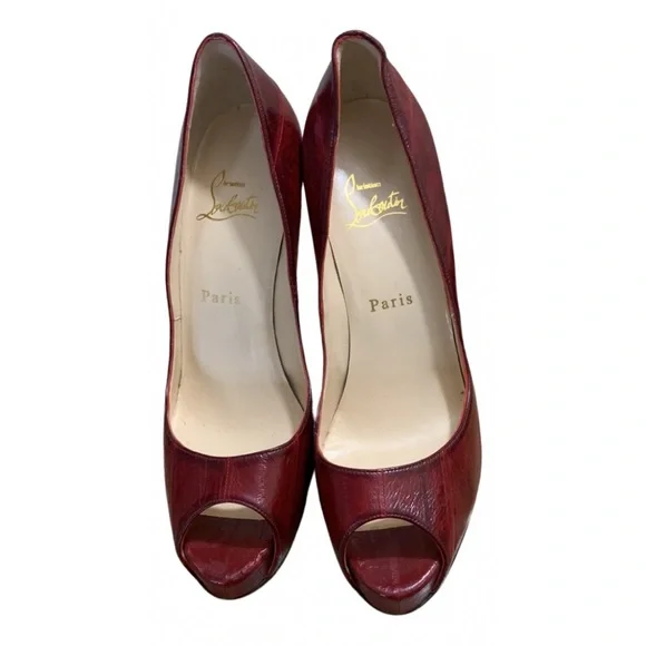 New and Rare! CHRISTIAN LOUBOUTIN red Very Privè exotic leather heels - Picture 3 of 4